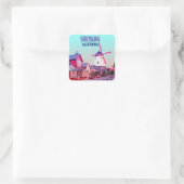 Solvang Danish Downtown Kalifornien Vintag Quadratischer Aufkleber (Tasche)