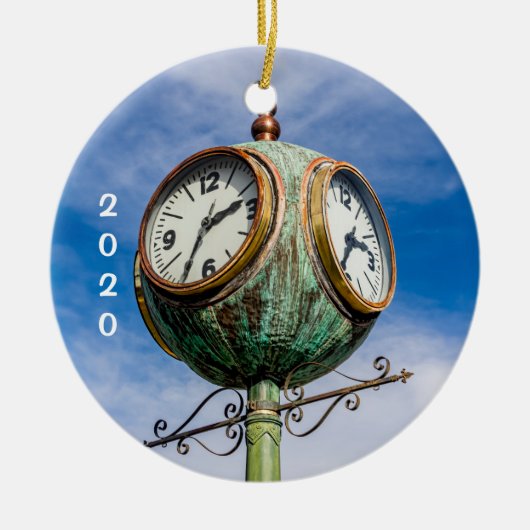 Solvang, Straßenecke Uhr und Windpumpe Keramik Ornament (Vorne)