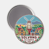 Solvang USA Magnet (Vorderseite/Rückseite)