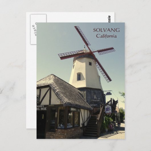 Solvang Windmill Postcard! Postkarte (Vorne/Hinten)