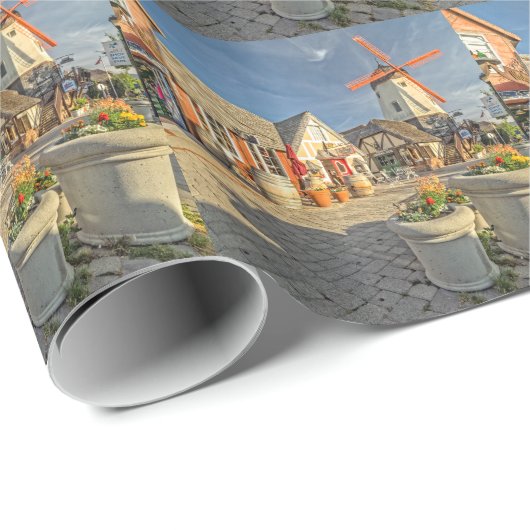 Solvang Windmühlen-Ansicht Geschenkpapier (Rolleneckpunkt)