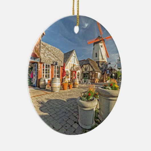 Solvang Windmühlen-Ansicht Keramikornament (Rechts)