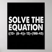 Solve The Equation Funny Math Teacher 67 Meme Six Poster (Vorne)