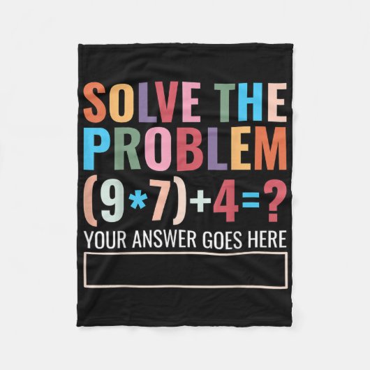 Solve The Problem 67 Six Seven Funny Math Teacher  Fleecedecke (Vorderseite)