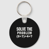 Solve The Problem (9×7)+4=_ Funny Math Teacher Schlüsselanhänger (Vorderseite)