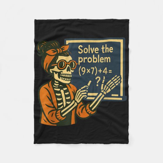 Solve The Problem 9x7+4 67 Meme Six Seven Skeleton Fleecedecke (Vorderseite)