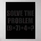 Solve The Problem Funny 67 Meme Brainrot Math Teac Poster (Vorne)