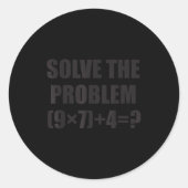 Solve The Problem Funny 67 Meme Brainrot Math Teac Runder Aufkleber (Vorderseite)