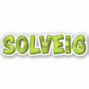 Solveig Name Kiwi Design Aufkleber Sticker