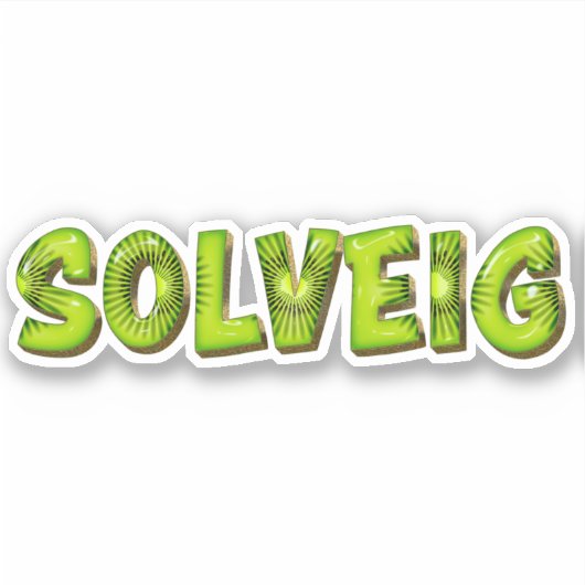 Solveig Name Kiwi Design Aufkleber Sticker (Vorderseite)