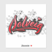 Solveig Rotes Herz Graffiti Aufkleber Sticker (Blatt)