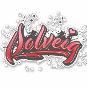 Solveig Rotes Herz Graffiti Aufkleber Sticker
