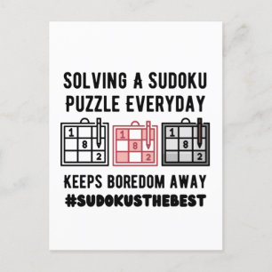 Solving a sudoku puzzle a everyday   postkarte
