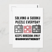 Solving a sudoku puzzle a everyday postkarte (Vorne/Hinten)