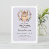 Somali Cat Baby Shower Einladung (Stehend Vorderseite)