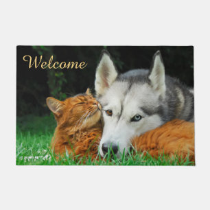 Somali Cat Husky Niedlich Friends Huddle Liebe Wil Fußmatte