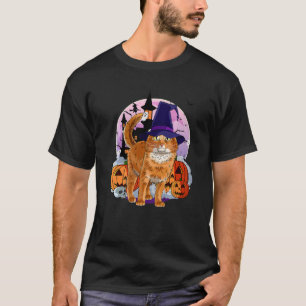 Somali Cat Niedlich Halloween Hexenkürbis T-Shirt