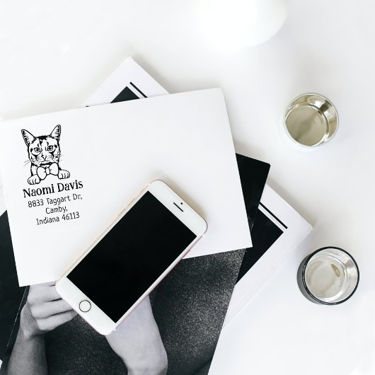 Somali Cat Rücksendeadresse Pet Gummistempel