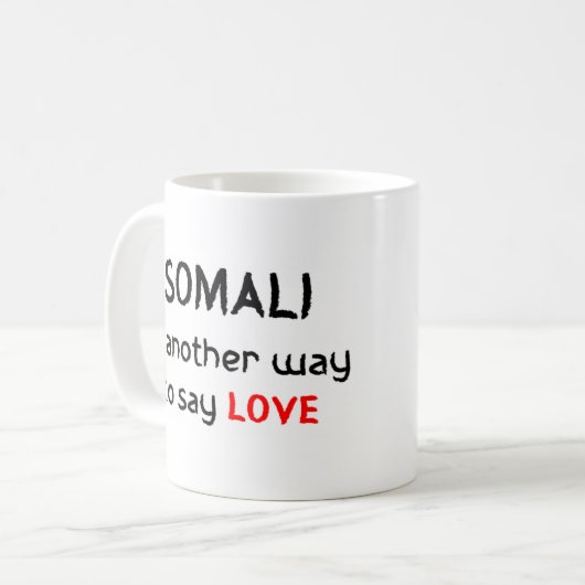 Somali-Liebe Kaffee Tasse (Vorderseite Links)