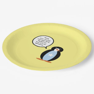Somali sprechende Ms. Penguin Personalisiert Pappteller