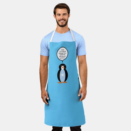 Somali Talking Frau Penguin Personalisiert Schürze (Getragen)