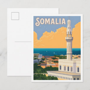 Somalia Afrika Vintage Reise  Postkarte