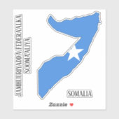 Somalia Flag Charming Patriotic Map Aufkleber (Blatt)