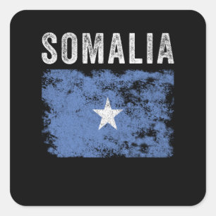 Somalia-Flagge bedruckt - Somalische Flagge Quadratischer Aufkleber