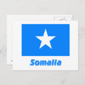 Somalia-Flagge mit Namen Postkarte (Vorne/Hinten)