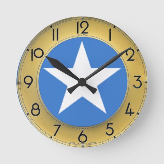 Somalia-Flagge Runde Wanduhr (Vorderseite)