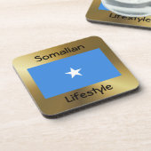 Somalia-Flagge+Text-Untersetzer Getränkeuntersetzer (Linke Seite)