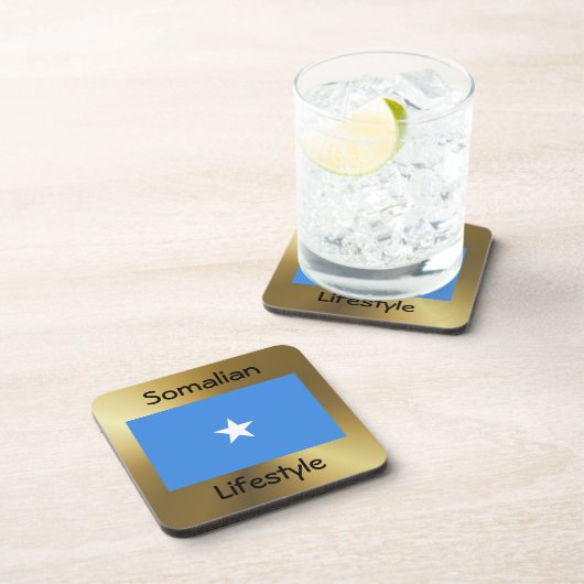 Somalia-Flagge+Text-Untersetzer Getränkeuntersetzer (Rechte Seite)