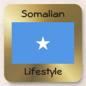 Somalia-Flagge+Text-Untersetzer Getränkeuntersetzer (Vorderseite)