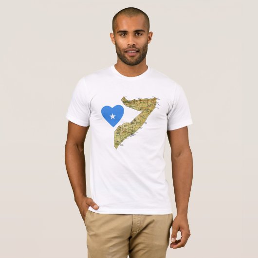 Somalia-Flaggen-Herz und Karten-T - Shirt (Vorne ganz)