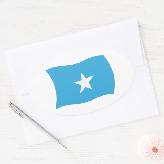 Somalia-Flaggenaufkleber Ovaler Aufkleber (Umschlag)