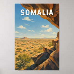 Somalia Illustration Reise Kunst Vintage Poster