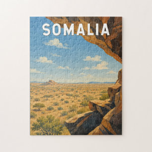 Somalia Illustration Reise Kunst Vintage Puzzle