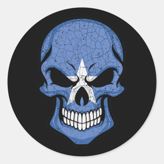 Somalia lächelt Schädelflagge Runder Aufkleber (Vorderseite)