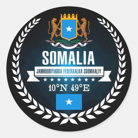 Somalia Runder Aufkleber (Vorderseite)