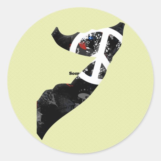 Somalia Trendy Peace Sign mit somalischer Landkart Runder Aufkleber (Vorderseite)