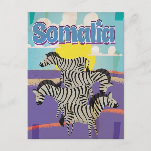 Somalia Vintage Travel Poster Postkarte (Vorderseite)