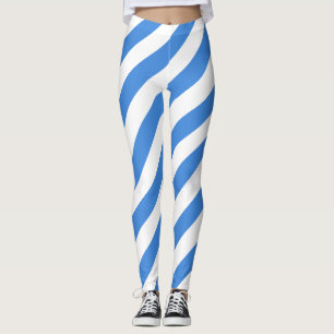 Somalias National Flag Colors Diagonal Striped Leggings