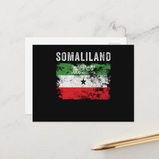Somaliland Flag erschüttert Postkarte (Vorderseite/Rückseite Beispiel)