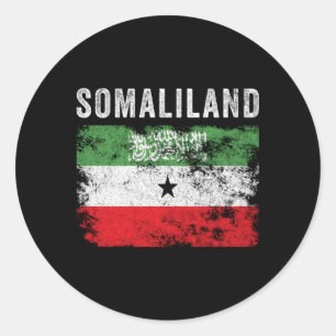 Somaliland Flag erschütterte Flagge Somalilander Runder Aufkleber