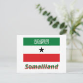 Somaliland-Flagge mit Namen Postkarte (Stehend Vorderseite)