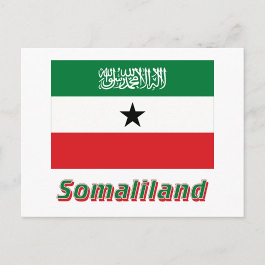 Somaliland-Flagge mit Namen Postkarte (Vorderseite)