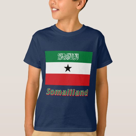Somaliland-Flagge mit Namen T-Shirt (Vorderseite)