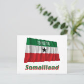 Somaliland Waving Flag mit Namen Postkarte (Stehend Vorderseite)