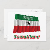 Somaliland Waving Flag mit Namen Postkarte (Vorne/Hinten)