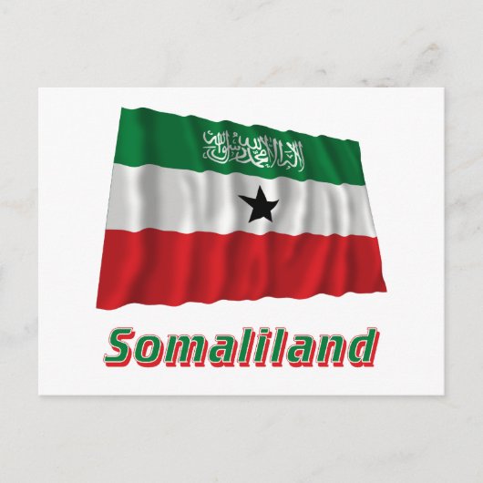 Somaliland Waving Flag mit Namen Postkarte (Vorderseite)